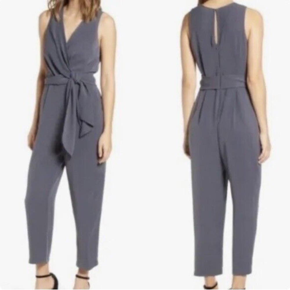ASTR the label gray sleeveless jumpsuit